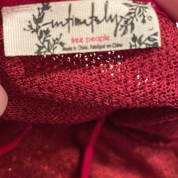 Free People NEW red time to shine slip dress sz L - Picture 5 of 6